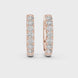 Diamond huggie hoop earrings with round diamonds in U-cut setting