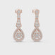 Vintage teardrop lab grown diamond drop earrings in gold with round and baguette diamonds by Signora Jewels