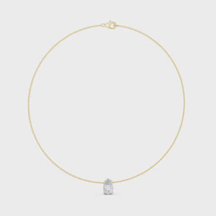 Pear solitaire diamond necklace with minimal pendant design