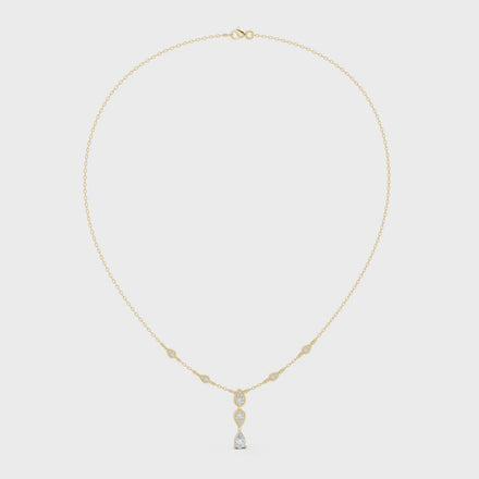 Pear drop diamond dangle necklace