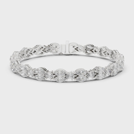 Luxury marquise and pear diamond tennis bracelet in gold with lab grown diamonds by Signora Jewels
