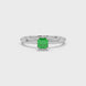 Asscher cut gemstone solitaire ring in gold with secure six-prong setting