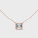 Minimal emerald cut solitaire diamond pendant in gold with lab grown diamond by Signora Jewels