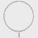 Emerald cut diamond drop necklace