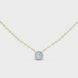Minimal princess cut solitaire diamond pendant in gold with lab grown diamond by Signora Jewels