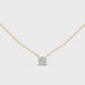 Minimal round cut solitaire diamond pendant in gold with lab grown diamond by Signora Jewels
