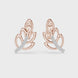Diamond leaf stud earrings in gold with round brilliant CVD diamonds
