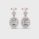 Oval halo lab grown diamond drop earrings in gold by Signora Jewels