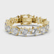 Luxury emerald cut diamond tennis bracelet in gold with round accent diamonds by Signora Jewels