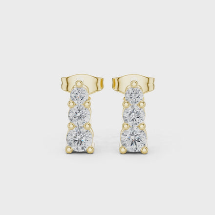 Vertical diamond stud earrings