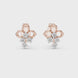 Floral diamond stud earrings in gold with round lab grown diamonds