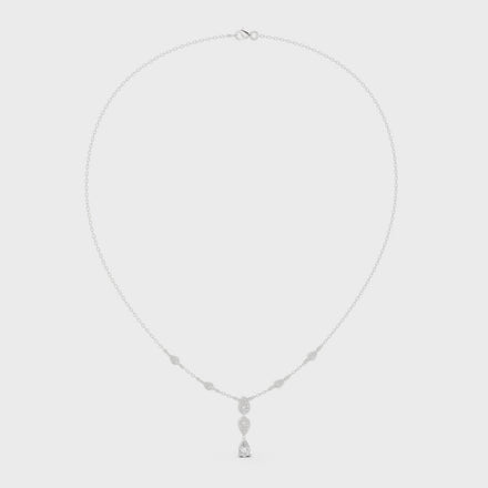Pear drop diamond dangle necklace