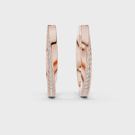 Gold diamond hoop earrings for women