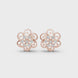 Floral diamond stud earrings in gold by Signora Jewels