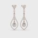 Pear halo lab grown diamond drop earrings in gold by Signora Jewels