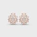 Floral diamond statement earrings in gold with lab grown diamonds by Signora Jewels