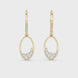 Gold diamond oval drop earrings for women