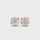 Round diamond stud earrings for women