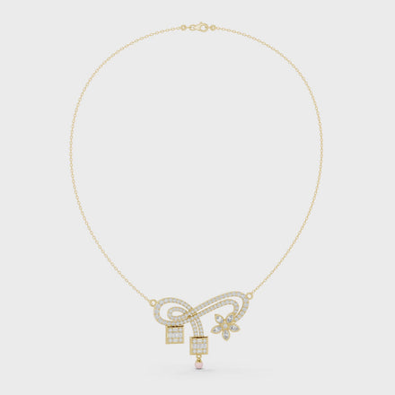 Infinity diamond necklace with floral drop pendant design