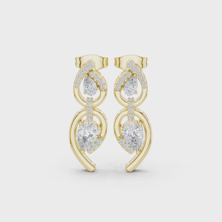 Pear shape diamond drop earrings for women