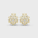 Floral diamond statement earrings in gold with lab grown diamonds by Signora Jewels