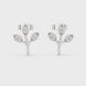 Diamond leaf branch stud earrings in gold by Signora Jewels