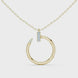 Minimal diamond circle pendant in gold with lab grown diamonds by Signora Jewels