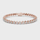 Classic round lab grown diamond bracelet in yellow gold white gold and rose gold with sleek tennis bracelet design
