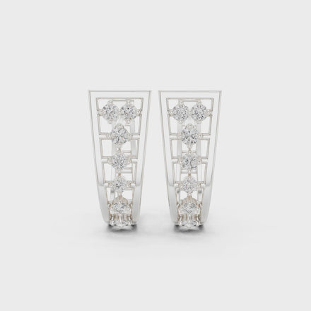 Geometric open diamond earrings in gold by Signora Jewels