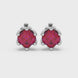 Asscher cut crown stud earrings in gold featuring 5.00 MM gemstones secured in a decorative six-prong crown setting