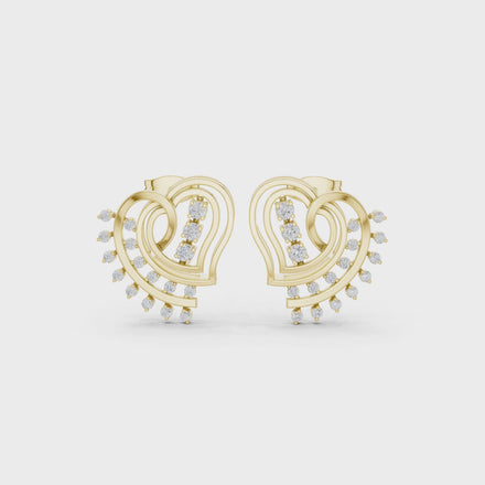 Heart spiral diamond earrings