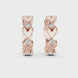 Gold heart diamond hoop earrings for women