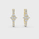 Diamond cluster hoop earrings with floral inspired design