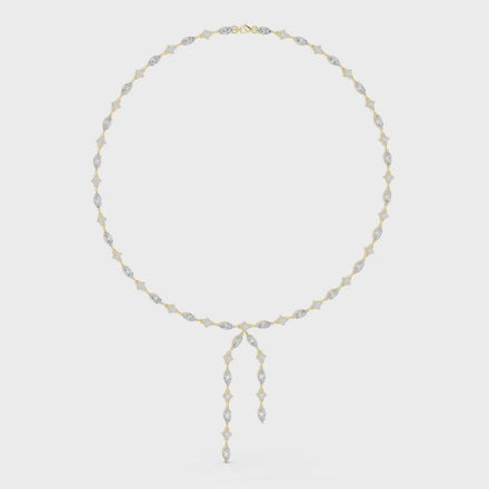 Marquise diamond drop necklace with dangling design