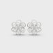 Floral diamond stud earrings in gold by Signora Jewels