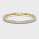 Princess and round lab grown diamond tennis bracelet in yellow white and rose gold with modern mixed shape design