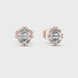 Oval cut solitaire diamond stud earrings in gold with lab grown diamonds by Signora Jewels