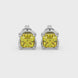 Yellow Asscher cut floral stud earrings in gold featuring 5.00 MM gemstones in a sculpted four-prong bloom setting