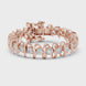 Bold link style lab grown diamond bracelet with large round cut diamonds in yellow white and rose gold