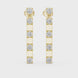 Gold diamond bar stud earrings for women