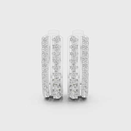 Diamond hoop stud earrings