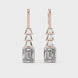 Gold emerald cut diamond drop earrings for women