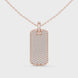 Pavé diamond rectangle dog tag pendant in gold with lab grown diamonds by Signora Jewels