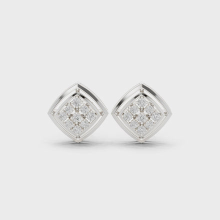 Diamond hoop stud earrings in gold by Signora Jewels