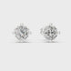 Cushion cut solitaire stud earrings in gold