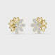 Flower diamond stud earrings in gold with round lab grown diamonds