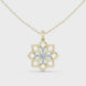 Floral diamond pendant in gold with lab grown diamonds by Signora Jewels