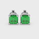 Asscher cut solitaire stud earrings in gold featuring 5.00 MM square gemstones in a classic four-prong setting