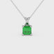Green Asscher cut solitaire pendant in gold featuring a 5.00 MM gemstone in a four-prong basket setting