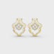 Floral diamond stud earrings